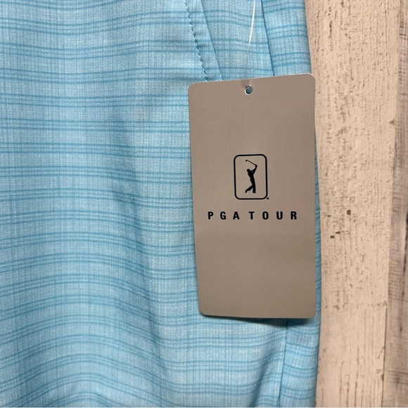 PGA TOUR Golf Shorts Men’s 42 Light Blue Chino Flat Front Performance 8” NWT - Picture 3 of 5